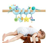 Generico Jeux pour siège auto - Jouet activité de voyage, en peluche avec sonnette intégrée sensorielle et décorations colorées pour compétences cognitives 0-3 ans enfants chambre et voyage