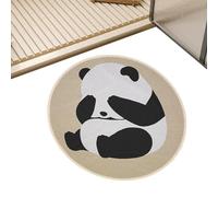 Genérico Joli tapis de bain Panda - Tapis rond d'entrée, joli tapis de bain en peluche, tapis de bain doux, confortable et antidérapant pour la maison