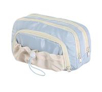 Genérico Jolie trousse à crayons avec cordon de serrage imperméable de grande capacité pour fournitures scolaires et voyages, bleu clair, Voir la description, Voir description