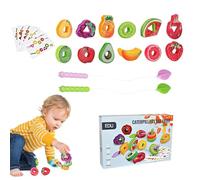 Genérico Jouet à lacets - En bois, 17 x 7 x 1,5 po Jouet de développement des compétences motrices fines | Activité éducative colorée et durable d'apprentissage pour jeunes , jeu d'enfilage par