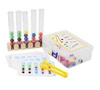 Genérico Jouet assorti pour : clip de perles en bois et activité de tri | TEMPRANDE Toy pour reconnaissance des couleurs et habiletés motrices fines | Jeu éducatif convivial pour les