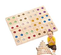 Generico Jouet coloré de Cubes empilables - Construction en Bois et Acrylique, Jeu interactif de Tours empilables | pour Les 3 Ans et Plus, Ensemble de Construction éducative, migl