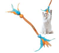 Generico Jouet cordon à mâcher pour chats | jouet avec corde et chat pour chat | corde naturelle extensible avec sonnette pour salon, chambre à coucher - animaux ennuyés par voyage