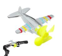Generico Jouet d'avion alimenté par le vent - Hélice rotative lumineuse, modèle volant à remontage imperméable pour scooter, vélo, casque de vélo, accessoire pour , 10,5 x 10 cm