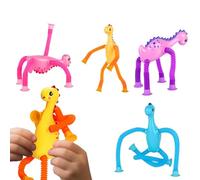 Generico Jouet de Dinosaure avec télescopique,Tubes Flexibles avec 4 pièces - Jouets éducatifs Anti-Stress avec lumières pour Anniversaire, Voyage, activités