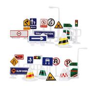 Generico Jouet de feu - Signal de jouet, signal pour enfants, 28 pièces, jeu éducatif d'apprentissage, signaux portables de traversée du trafic pour maison de vacances Hallo