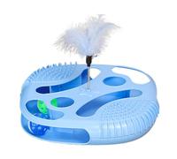 Genérico Jouet de piste avec boule pour chat, piste boule roulante pour chats avec plumes - Jeu interaction pour chats | Pour exercice intérieur quotidien, divertissement à la maison de l'ennui et