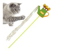 Generico Jouet en forme de baguette pour chat, jouet avec ruban coloré | Jouet en plumes en forme d'arrosoir avec longues franges et rubans pour chasser l'ennui dans la maison