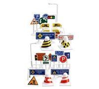 Genérico Jouet feu de signalisation - Jeu Portable de Voyage pour avec 28 Panneaux de signalisation | PP éducatif Jouets Ville Anniversaire Halloween Pâques Salon Jardin intérieur extérieur