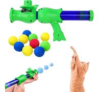 Genérico Jouet interactif lanceur de balles pour chats d'intérieur - Entraînement d'enrichissement avec 15 balles en peluche - Jouet silencieux pour chercher des chats pour chatons et animaux