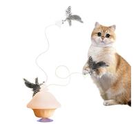 Generico Jouet interactif rétractable pour chats d'intérieur - tête amovible | jouet anti-bruit avec ficelle rétractable | pour toutes les tailles dans la chambre studio jardin et balcon