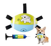 Genérico Jouet pour chien de football : jouets interactifs pour chiens, balle de jouet en cuir PU, jeu intérieur extérieur pour tirer, desserrer et brûler de l'énergie | pour chiots