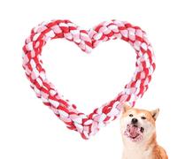 Generico Jouet pour chiens - Main Knitted Pet Toys 12 cm | Jouets à mâcher pour chiens with Heart-Shaped Rope, coton sûr, nettoyage des dents, jeu interactif, Valentine's Day | Chiots