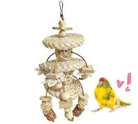 Genérico Jouet pour oiseaux | Déchiqueteuse de fourrage tissée en bois | Jouets déchirants pour oiseaux, pour inséparables, chardonnerets et cacatoès, soulager les ennuis