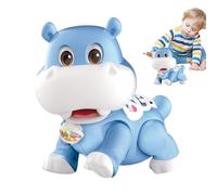 Generico Jouet ramper - jouet musical pour enfants hippopotame, jouet pour enfants avec jouet en mouvement sur son | Convient pour 3 4 5 6 7 8 9 10 11 12 18 mois bébé