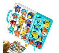 Generico Jouet sensoriel portable pour enfants - Jouet sensoriel portable en ABS 43 x 33 x 4 cm 1416 g Cube d'activité à 6 côtés - Apprentissage des couleurs avec correspondance des formes et