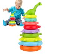 Genérico Jouets à anneaux empilables pour | Jeu sensoriel de table empilable - Activités d'équilibre avec couleurs, jouet d'apprentissage préscolaire pour bébés et
