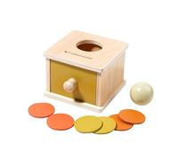Genérico Jouets de permanence d'objets : jeu de pièces de monnaie en bois pour bébés, jouet d'apprentissage sensoriel à bord lisse, jeu de développement des compétences style | Aide pour la