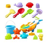 Genérico Jouets de plage - Kit de moules de 19 pièces, jeu interactif en plein air, vibrant jeu d'été, accessoire de cube coloré, outils de construction