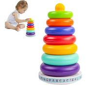 Genérico Jouets empilables, empileur éducatif pour le développement de la motricité fine, jouet empilable à anneaux arc-en- , cadeau d'anniversaire, voyage, école et maison
