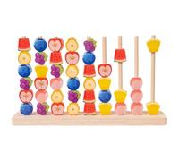 Generico Jouets empilables en bois - Jeu sensoriel avec combinaison de formes - Jeu de classification des fruits | pour enfance, filles, crèche, salle de classe, voyage, famille, fête, anniversaire
