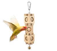 Generico Jouets Pour : Meuleuse à bec en bois, jouet à cage suspendue | Jeu à mâcher avec bois naturel avec enrichissement de la cloche, taille 25 cm, cockatiel conur