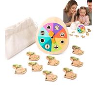 Generico Jouets sensoriels en Bois - Table tournante sensorielle Interactive, Jeu de Table de Dinosaures, pour étudiants, Maison, école, Voyage, Interaction Parent-Fils