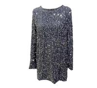 Generico Jupe avec Paillettes grande taille, Hauts à Paillettes grande taille Robes de soirée - Robe avec femme | Papillon, Mini Flapper Glam Robe de soirée Cocktail Glitter Wedding Evening CLU, gris