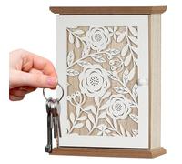 Genérico Key Holder Box - with 6 Hooks Vintage Carving Organizer | Wall Mount Lock Box Organizer Hanger, for Home Office, Hallway, Living Room Entryway Front Door Patio Apartment