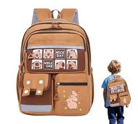 Generico Kids Capybara Backpack, Cartoon Animal School Bag, Waterproof Printed Pouch, Large Capacity Travel Pack, 16,54 x 11,81 x 6,3 Inches Lightweight and Quality, Ideal for Kindergarten Trip, A