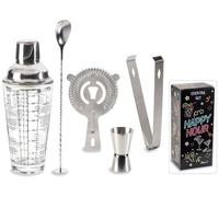 Generico Kit à Cocktail de 5 pièces en Acier Brillant avec Coffret Cadeau