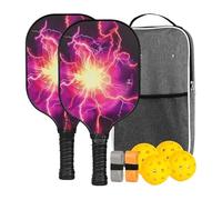 Genérico Kit complet de démarrage avec colle pour 2 mains, 4 boules, 1 sac, 2 raquettes, palette sportive en fibre de verre, palettes de balle de préhension légère, terrain de profession