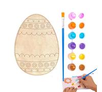 Generico Kit de bricolage pour peinture d'oeufs de Pâques - Set de création en bois - Set créatif pour peinture | pour enfants, activité créative pour la famille maternelle école anniversaire