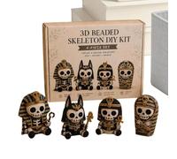 Genérico Kit de bricolage squelette avec perles | Kits DIY de tête de mort avec perles pour Halloween | Set artisanal squelette avec perles | pour débutants adultes et famille Décoration Halloween