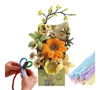 Generico Kit de fleurs en Chenille - Bouquet de bricolage en chenille pour intérieur - Set pour créer des fleurs faites à la main, pour la maison, le salon, l'étude de la fête des mères saintes