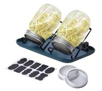Genérico Kit de germination de fiole - Grille en acier inoxydable avec pots sur la large | Kit de culture pour débutants pour comptoir de cuisine, brocoli de luzerne brots en crec