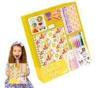 Generico Kit de journal pour filles, ensemble de journaux de papeterie pour filles | Kit de journal floral Ensemble pour album - Ensemble artisanal amusant, papeterie pour adolescents souhaitables