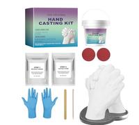 Generico Kit de moulage à main - PP Ash Wood Bamboo 13,5 x 13,5 x 13,5 cm | Home Hand Casting Kit for Couples, Romantic Sculpture Mould Craft Set with Gloves | for Men Boyfriend Girlfriend Gift DIY