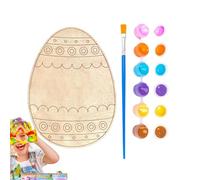 Generico Kit de peinture d'oeufs de Pâques - Set de peinture en bois, ensemble de peinture de Pâques, pour filles maternelles, écoles, activités créatives et familles