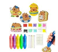 Genérico Kit de perles en silicone - Porte-clés avec jeu d'art DIY 15 x 10 x 4 cm | Jeu éducatif créatif pour filles et garçons | Cadeau d'anniversaire artistique | École à la maison et