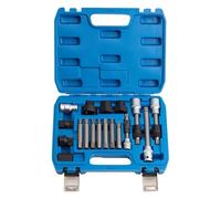 Generico Kit d'extracteur de poulie - Ensemble d'outils de démontage de l'alternateur de 18 pièces, kit tendeur de courroie | Ensemble d'outils pour poulies automobiles | Réparation prise de retrait