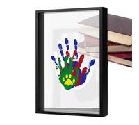 Generico Kit famille avec impression à la main | Cadre d'empreintes de mains pour, kit avec cadre en bois, feuilles transparentes, kit transparent pour peinture sûre pour la maison après la