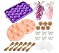 Genérico Kit pour la fabrication de savon moule de raisin pour bougies | Avec cordes, rubans, étiquettes et kit de moules pour faire du savon pour femmes, hommes, adultes, enfants, papa, maman