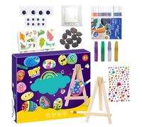 Genérico Kits Kits Rock Painting - Artisanat de peinture de pierre pour votre fille Kit de peinture à paillettes dans l'obscurité pour enfants | Kit de peinture en pierre pierre
