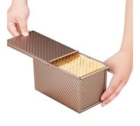 Genérico Kohlenstoffstahl Toastform - Wellblech Brotbackform Mit Deckel 21,3 x 10,4 x 11 cm, Hochfest, Für Toast, Brot & Kuchen, Einfache Handhabung & Zeitersparnis