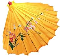 Generico LA! Parapluie Oriental de Soie Chinois Style Vintage Parapluie Femmes Décoratives Danse Photographie Décor Parasol, jaune