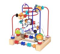 Genérico Labyrinthe de perles en bois - Perles de montagne russes de dessins animés, jouet interactif d'apprentissage de l'abaque, jeu d'activités éducatives, jouet pour développer des compétences