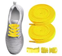 Genérico Lacets sans nœud - 100 x 0,6 x 0,6 cm élastiques | Fermeture flexible | Système réglable de verrouillage, une paire de fixations sans nouer pour adultes, chaussures décontractées, Jaune