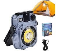 Generico Lampe de travail LED | LED Lumière de travail Magnétique Rechargeable,Lampes de poche Lumineuses 5 Modes Éclairage Portable Rechargeable Solaire pour Camping Réparation Voiture Chantier