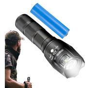 Genérico Lampe torche Zoom - Zoom télescopique rechargeable par USB, lampe torche avec batterie | pour camping, randonnée, voyage, plein air, travail, maison, nuit de poche